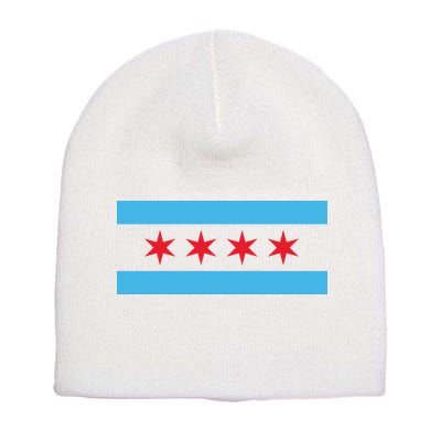 Chicago Flag Short Acrylic Beanie