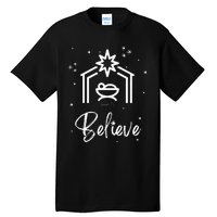 Christian Family Christmas S Nativity Believe Tall T-Shirt