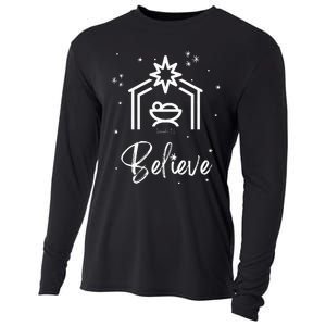 Christian Family Christmas S Nativity Believe Cooling Performance Long Sleeve Crew