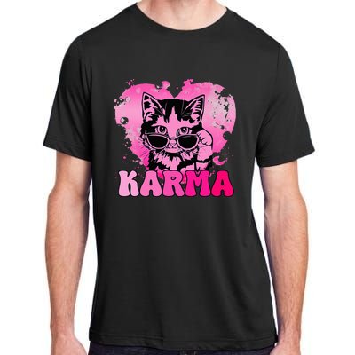 Cute Funny Cat Lover Heart Shape Karma Adult ChromaSoft Performance T-Shirt