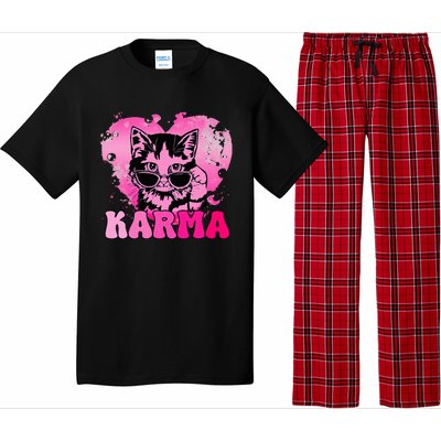 Cute Funny Cat Lover Heart Shape Karma Pajama Set