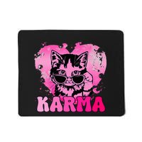 Cute Funny Cat Lover Heart Shape Karma Mousepad