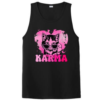 Cute Funny Cat Lover Heart Shape Karma PosiCharge Competitor Tank