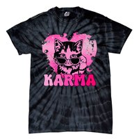 Cute Funny Cat Lover Heart Shape Karma Tie-Dye T-Shirt