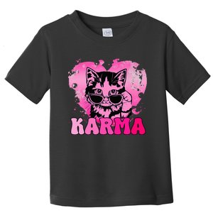 Cute Funny Cat Lover Heart Shape Karma Toddler T-Shirt