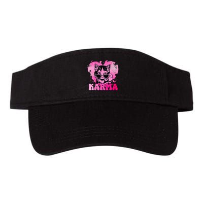 Cute Funny Cat Lover Heart Shape Karma Valucap Bio-Washed Visor