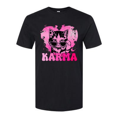 Cute Funny Cat Lover Heart Shape Karma Softstyle CVC T-Shirt