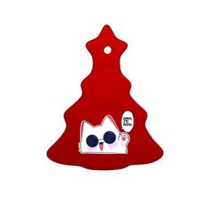 Cute Funny Cat Funny Anime Meme Nah ID Win Gojo Cat Ceramic Tree Ornament