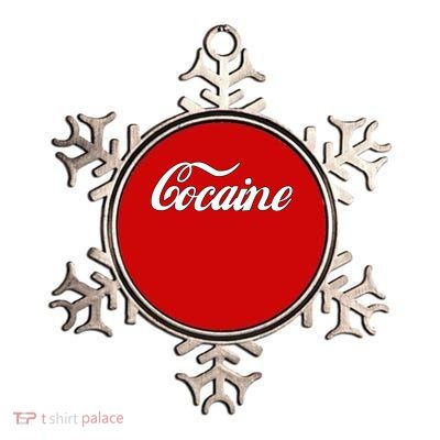 Cocaine Funny Metallic Star Ornament