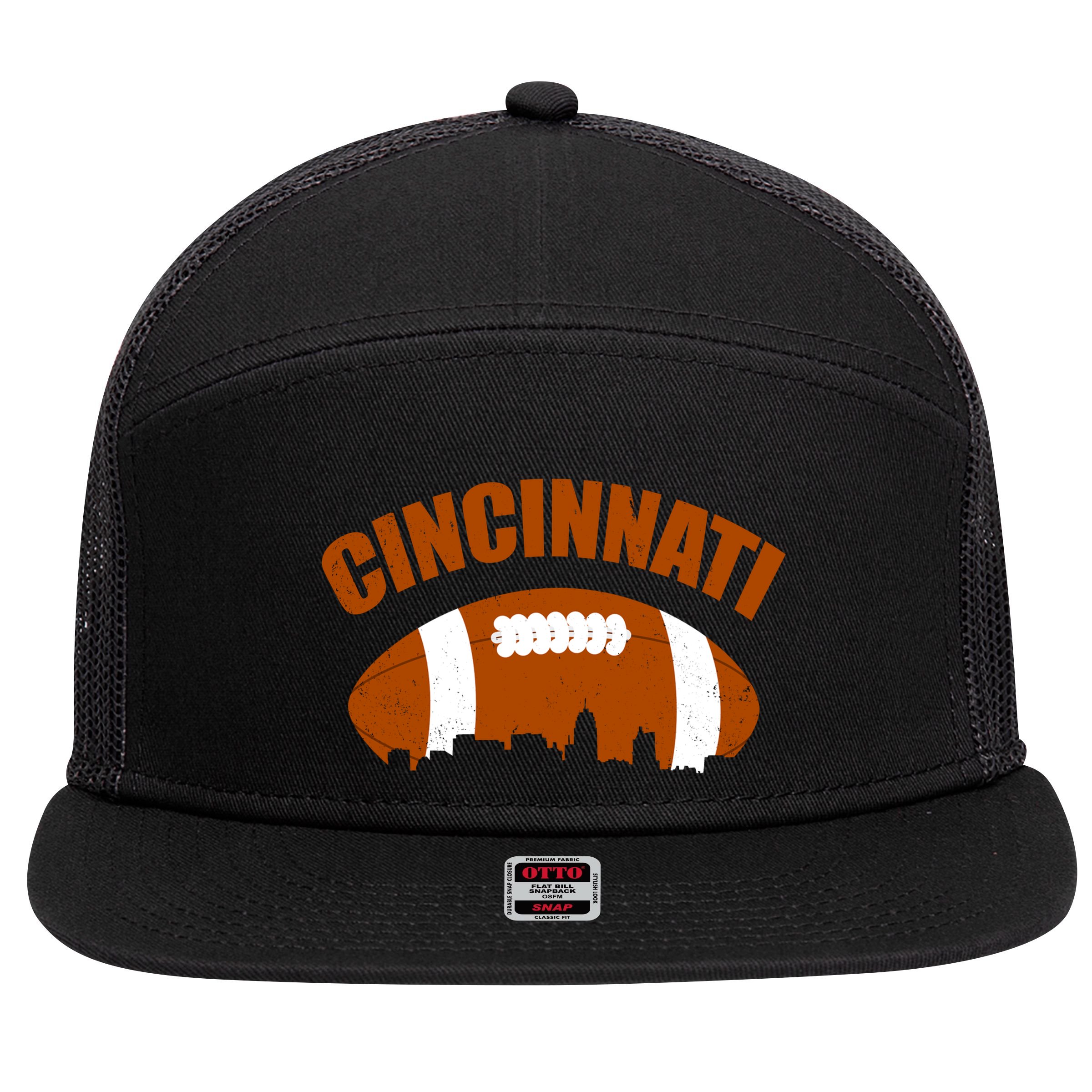 Cincinnati Football 7 Panel Mesh Trucker Snapback Hat
