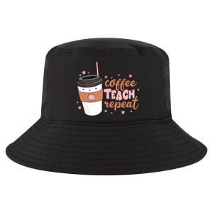 Cute Funny Coffee Teach Repeat Teacher Life Coffee Lover Cool Comfort Performance Bucket Hat