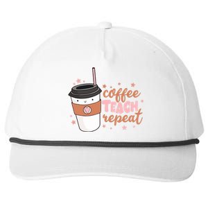 Cute Funny Coffee Teach Repeat Teacher Life Coffee Lover Snapback Five-Panel Rope Hat