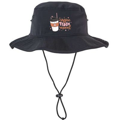 Cute Funny Coffee Teach Repeat Teacher Life Coffee Lover Bucket Hat