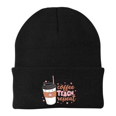 Cute Funny Coffee Teach Repeat Teacher Life Coffee Lover Beanie