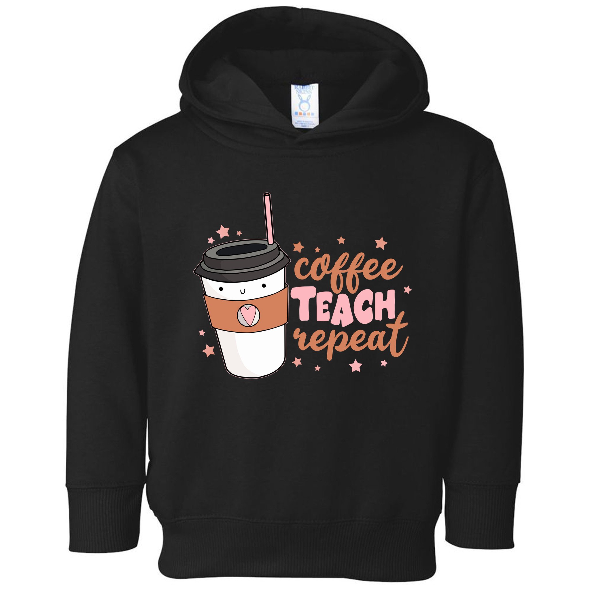 Cute Funny Coffee Teach Repeat Teacher Life Coffee Lover Toddler Hoodie