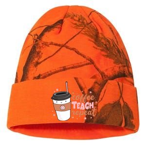 Cute Funny Coffee Teach Repeat Teacher Life Coffee Lover Kati Licensed 12" Camo Beanie