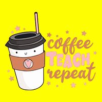 Cute Funny Coffee Teach Repeat Teacher Life Coffee Lover 11oz C Handle Ceramic Mug