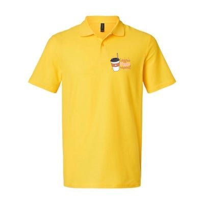 Cute Funny Coffee Teach Repeat Teacher Life Coffee Lover Polo
