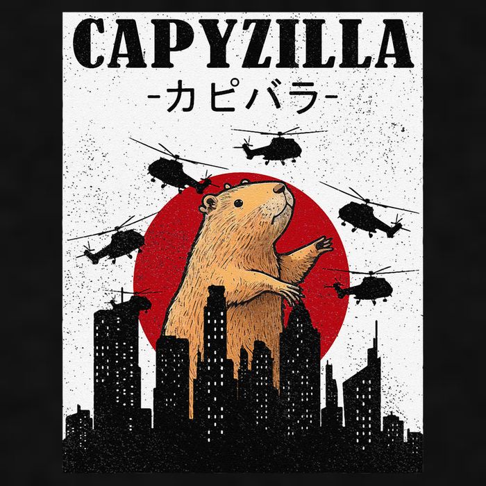 Capybara Funny Capybara Rodent Capyzilla Funny Ladies PosiCharge Tri-Blend Wicking Tank