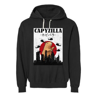 Capybara Funny Capybara Rodent Capyzilla Funny Garment-Dyed Fleece Hoodie