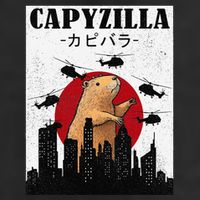 Capybara Funny Capybara Rodent Capyzilla Funny 7 Panel Mesh Trucker Snapback Hat