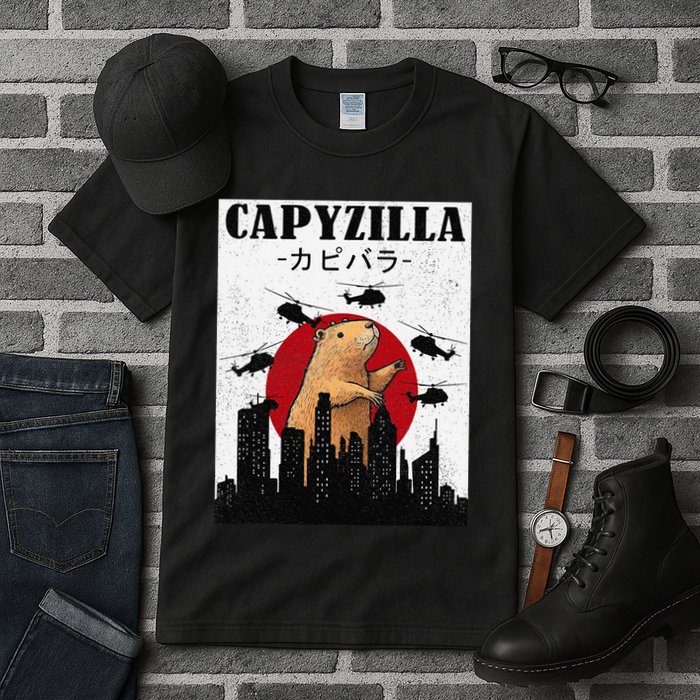 Capybara Funny Capybara Rodent Capyzilla Funny Tall T-Shirt