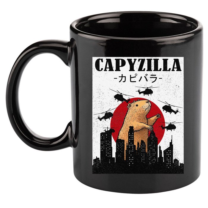 Capybara Funny Capybara Rodent Capyzilla Funny 11oz C Handle Ceramic Mug