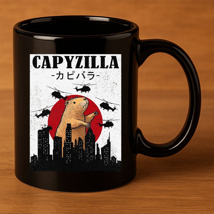 Capybara Funny Capybara Rodent Capyzilla Funny 11oz C Handle Ceramic Mug