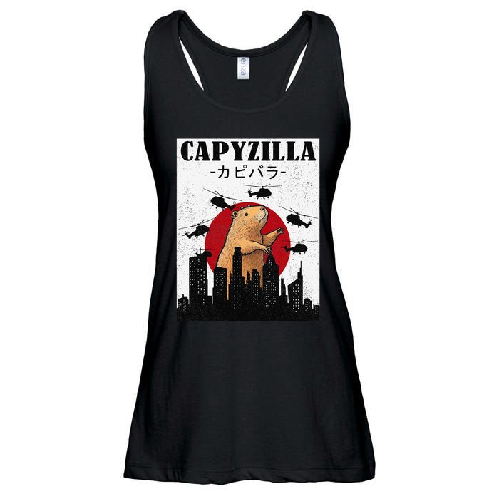 Capybara Funny Capybara Rodent Capyzilla Funny Ladies Essential Flowy Tank