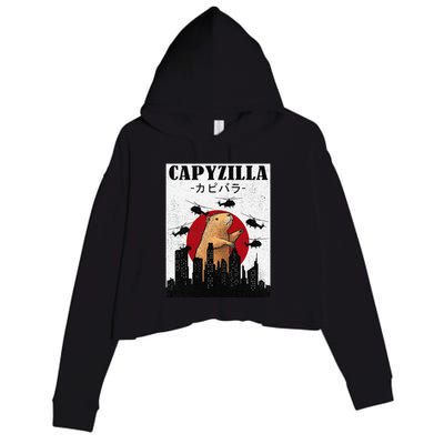 Capybara Funny Capybara Rodent Capyzilla Funny Crop Fleece Hoodie