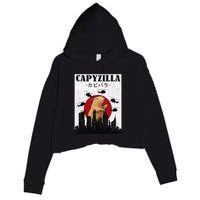 Capybara Funny Capybara Rodent Capyzilla Funny Crop Fleece Hoodie