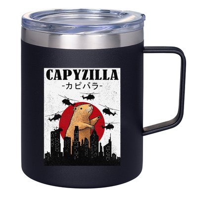 Capybara Funny Capybara Rodent Capyzilla Funny 12oz Stainless Steel Coffee Mug