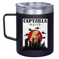 Capybara Funny Capybara Rodent Capyzilla Funny 12oz Stainless Steel Coffee Mug