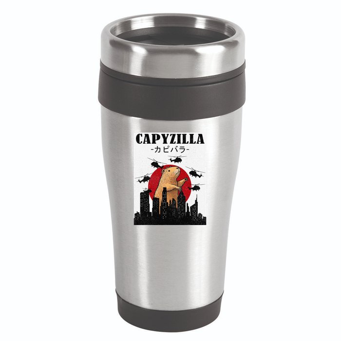 Capybara Funny Capybara Rodent Capyzilla Funny 16oz Travel Tumbler