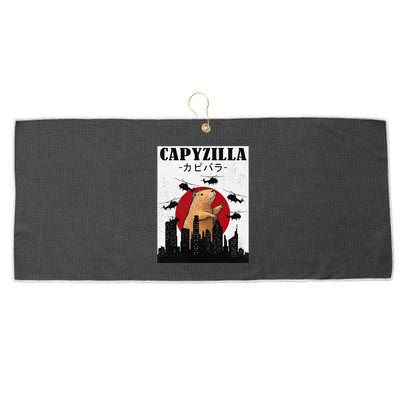 Capybara Funny Capybara Rodent Capyzilla Funny Large Microfiber Waffle Golf Towel