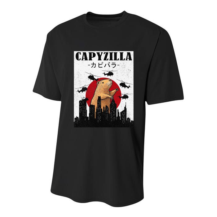 Capybara Funny Capybara Rodent Capyzilla Funny Youth Performance Sprint T-Shirt