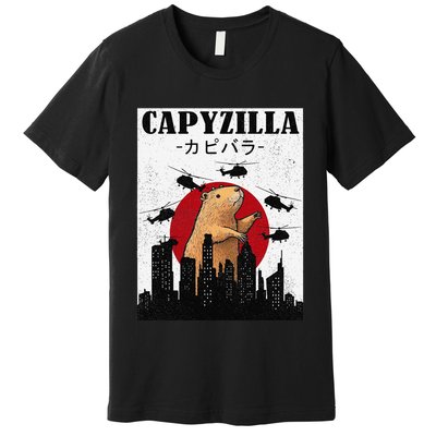 Capybara Funny Capybara Rodent Capyzilla Funny Premium T-Shirt