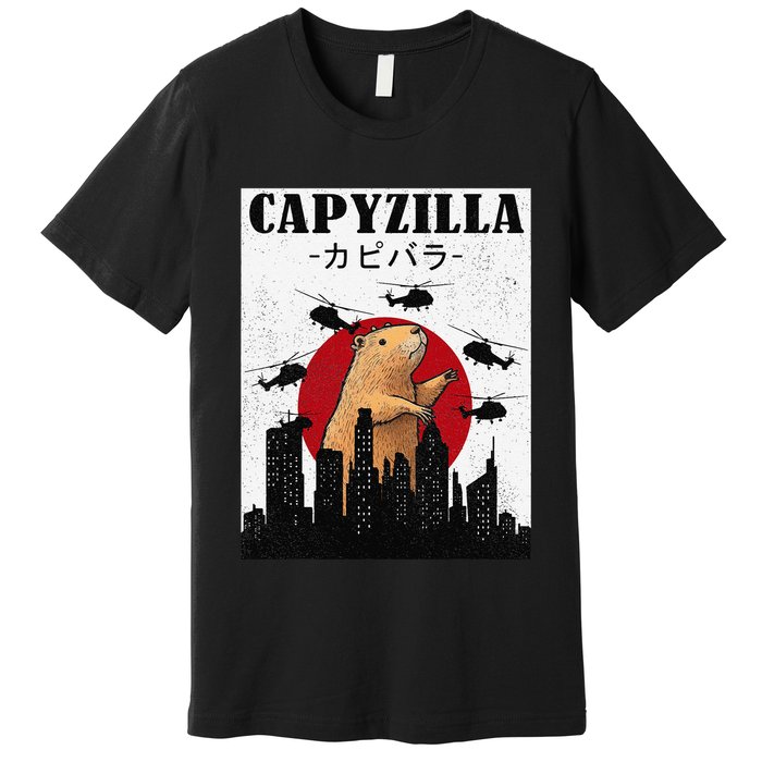 Capybara Funny Capybara Rodent Capyzilla Funny Premium T-Shirt