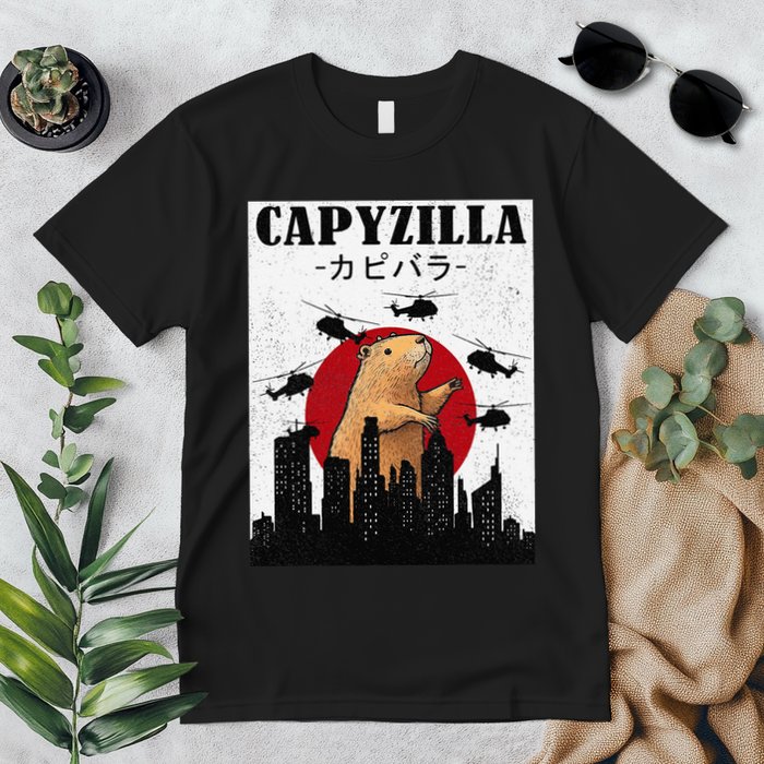 Capybara Funny Capybara Rodent Capyzilla Funny Premium T-Shirt