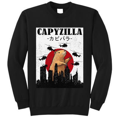 Capybara Funny Capybara Rodent Capyzilla Funny Tall Sweatshirt
