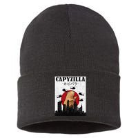 Capybara Funny Capybara Rodent Capyzilla Funny Sustainable Knit Beanie