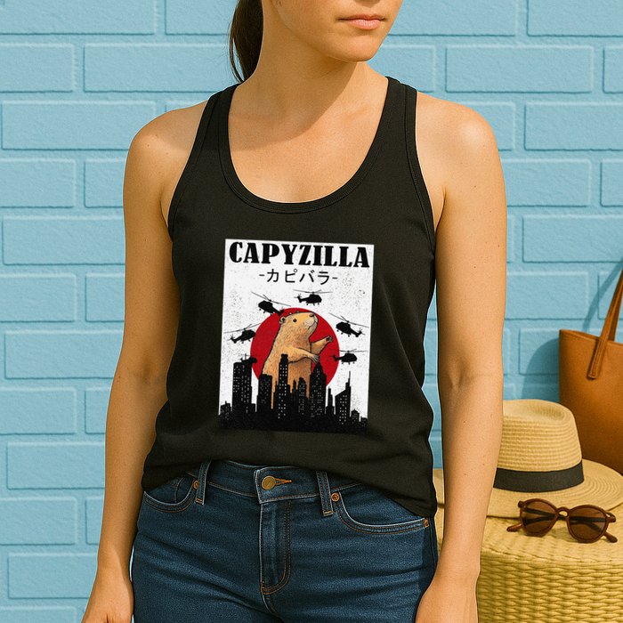 Capybara Funny Capybara Rodent Capyzilla Funny Womens Tank Top
