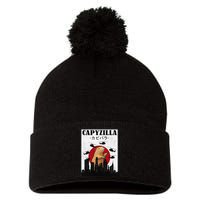 Capybara Funny Capybara Rodent Capyzilla Funny Pom Pom 12in Knit Beanie