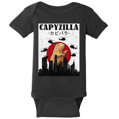 Capybara Funny Capybara Rodent Capyzilla Funny Baby Bodysuit