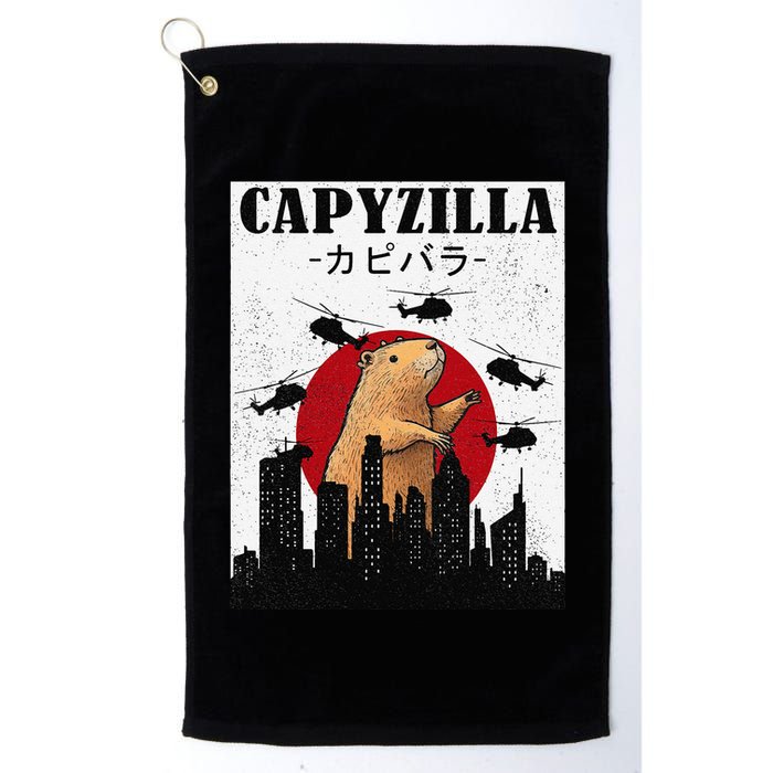 Capybara Funny Capybara Rodent Capyzilla Funny Golf Towel