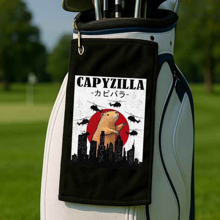 Capybara Funny Capybara Rodent Capyzilla Funny Golf Towel