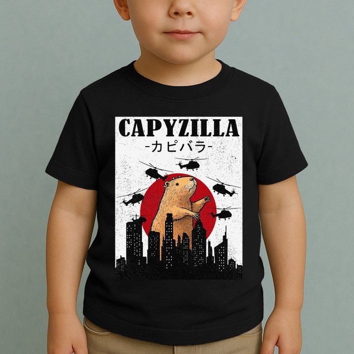 Capybara Funny Capybara Rodent Capyzilla Funny Toddler T-Shirt