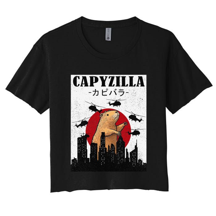 Capybara Funny Capybara Rodent Capyzilla Funny Crop Top