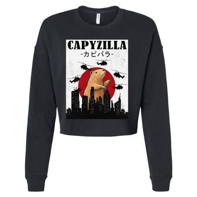Capybara Funny Capybara Rodent Capyzilla Funny Cropped Pullover Crew