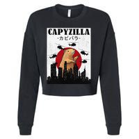 Capybara Funny Capybara Rodent Capyzilla Funny Cropped Pullover Crew